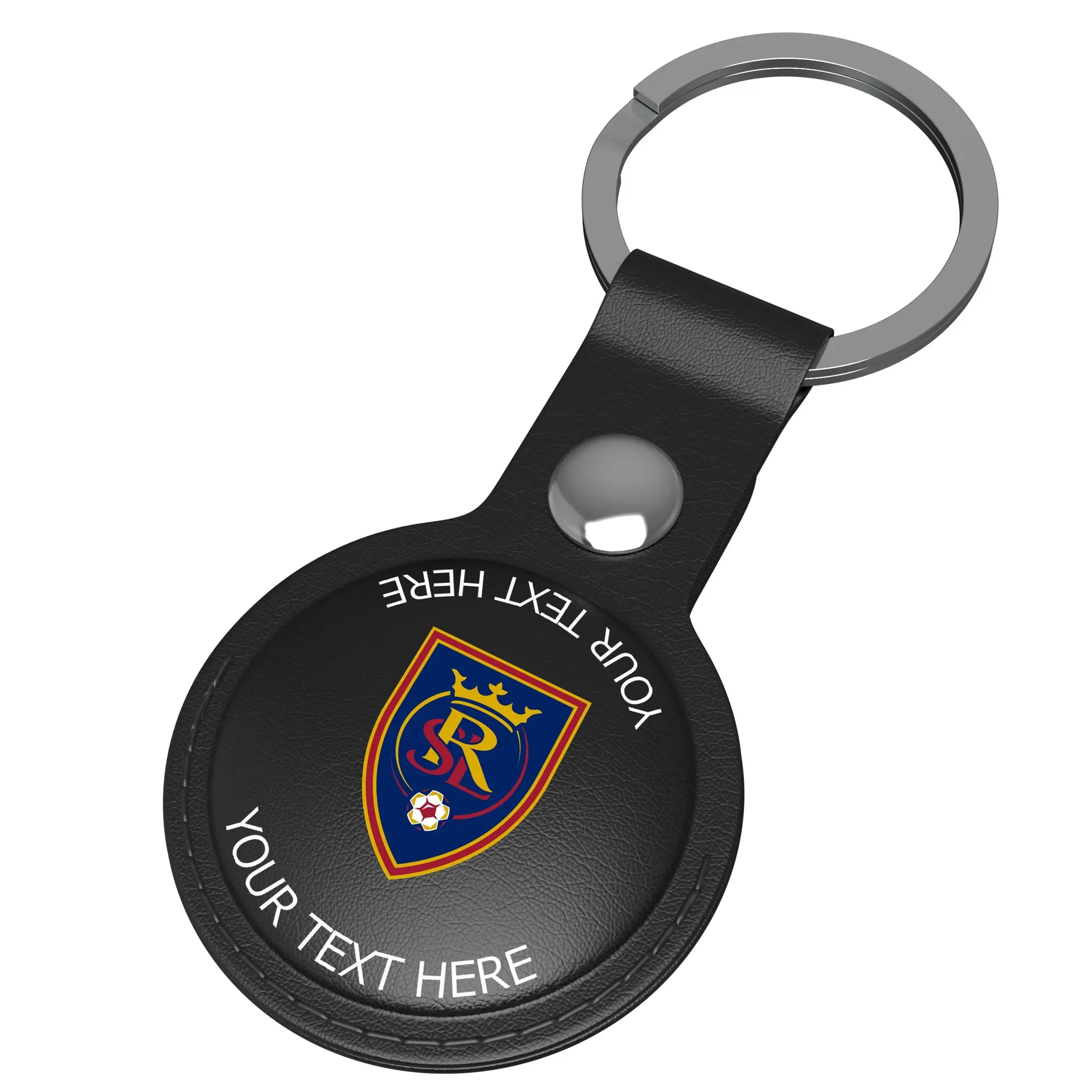 Real Salt Lake Personalized Insignia AirTag Black Airtag Holder - Isometric View