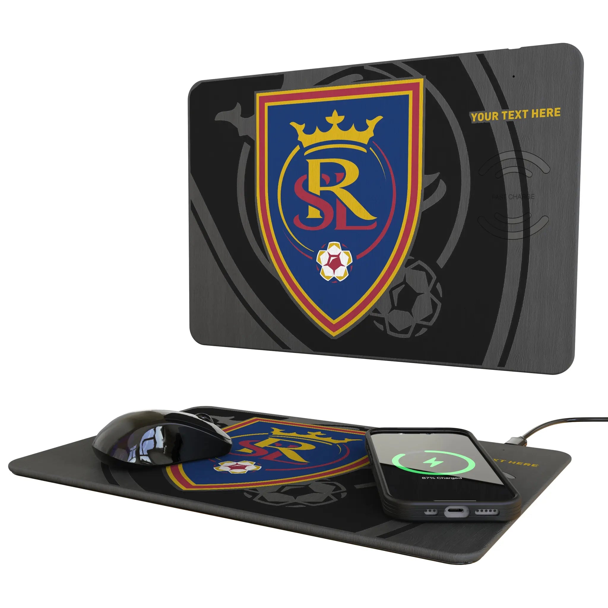 Real Salt Lake Personalized Tilt 15-Watt Wireless Charger and Mouse Pad