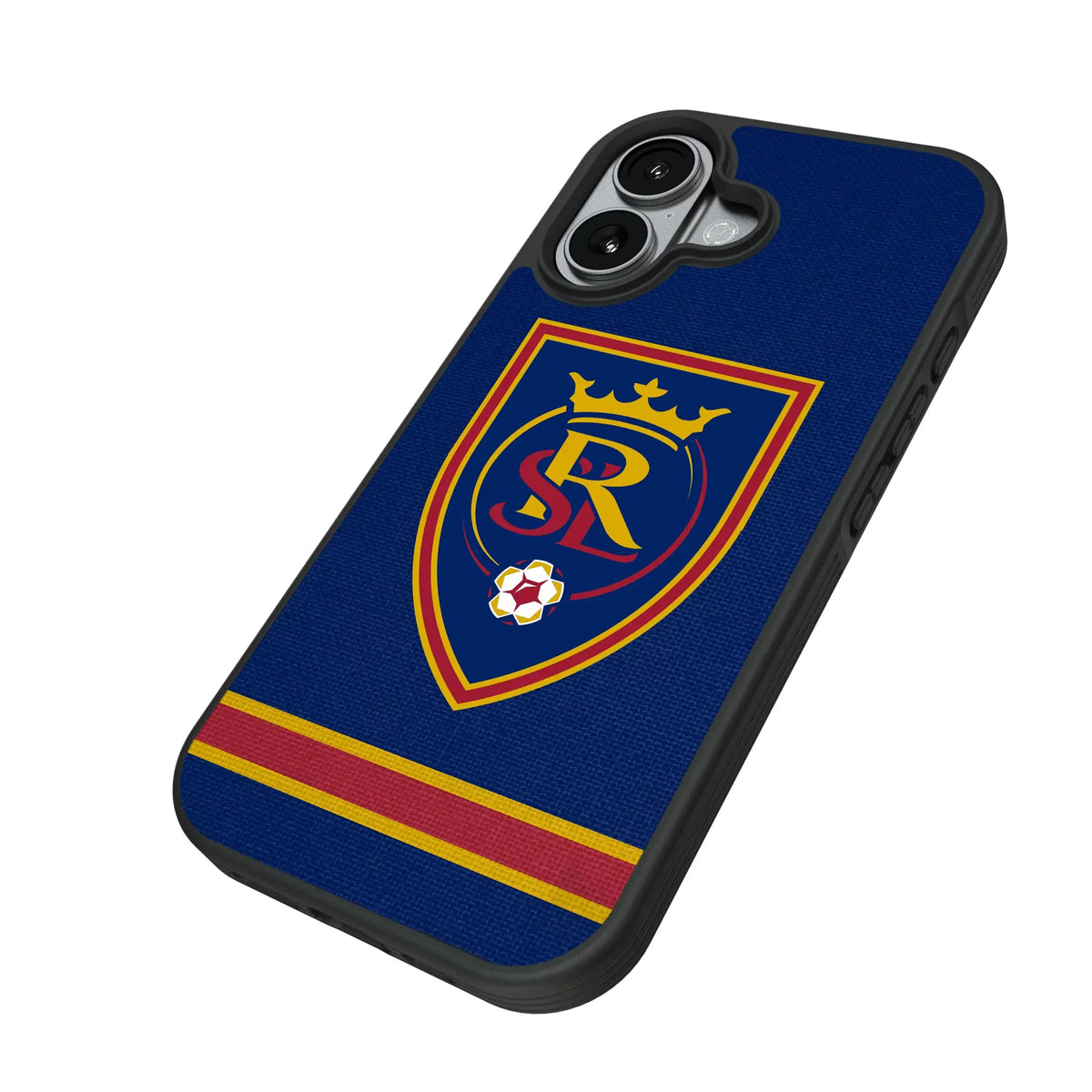 Real Salt Lake Stripe iPhone Bump Phone Case for Apple iPhone - Isometric View#Device_iPhone 17