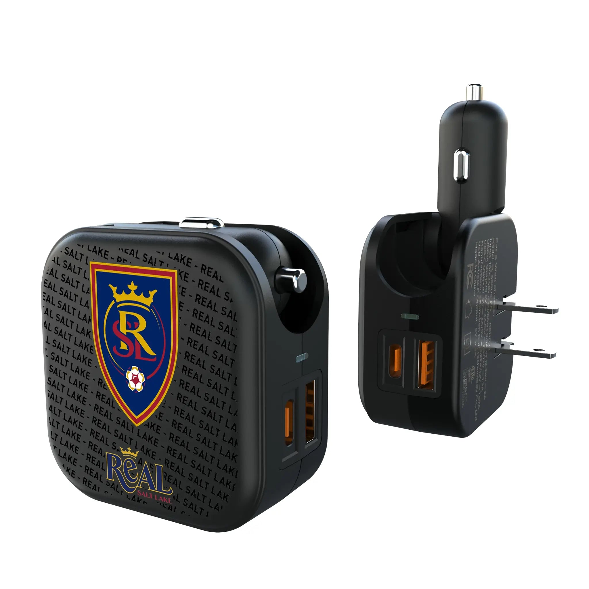 Real Salt Lake Text Backdrop 2 in 1 USB A/C Charger