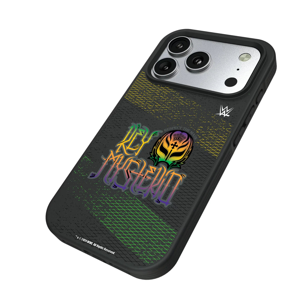 Rey Mysterio Steel iPhone Bump Phone Case for Apple iPhone - Isometric View#Device_iPhone 17 Pro