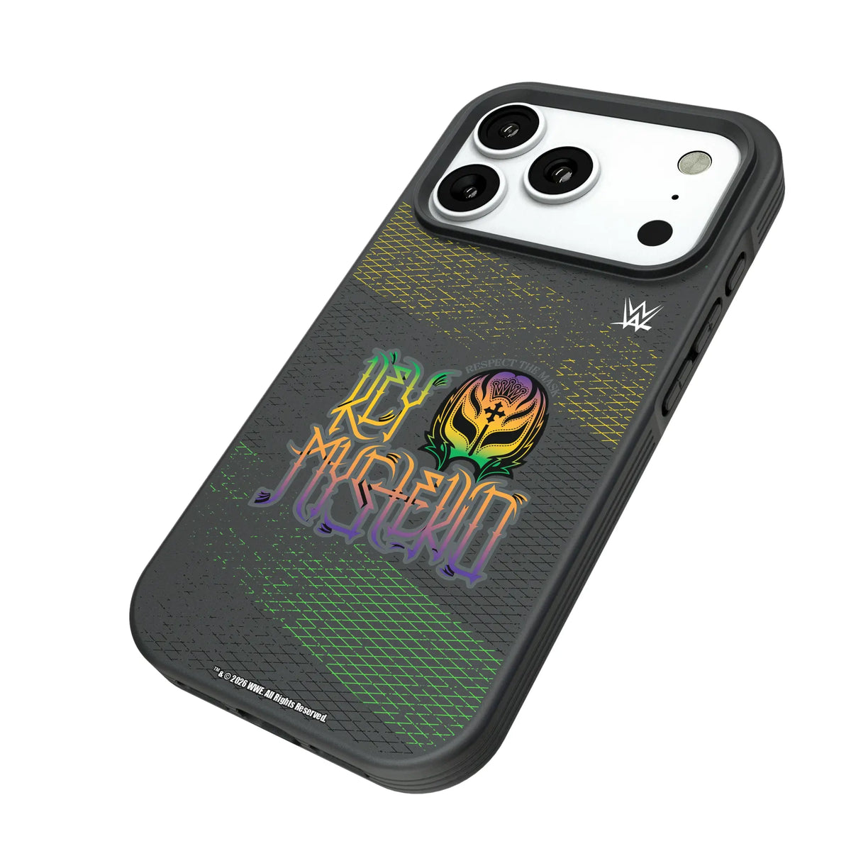 Rey Mysterio Steel iPhone Bump Phone Case for Apple iPhone - Isometric View#Device_iPhone 18 Pro