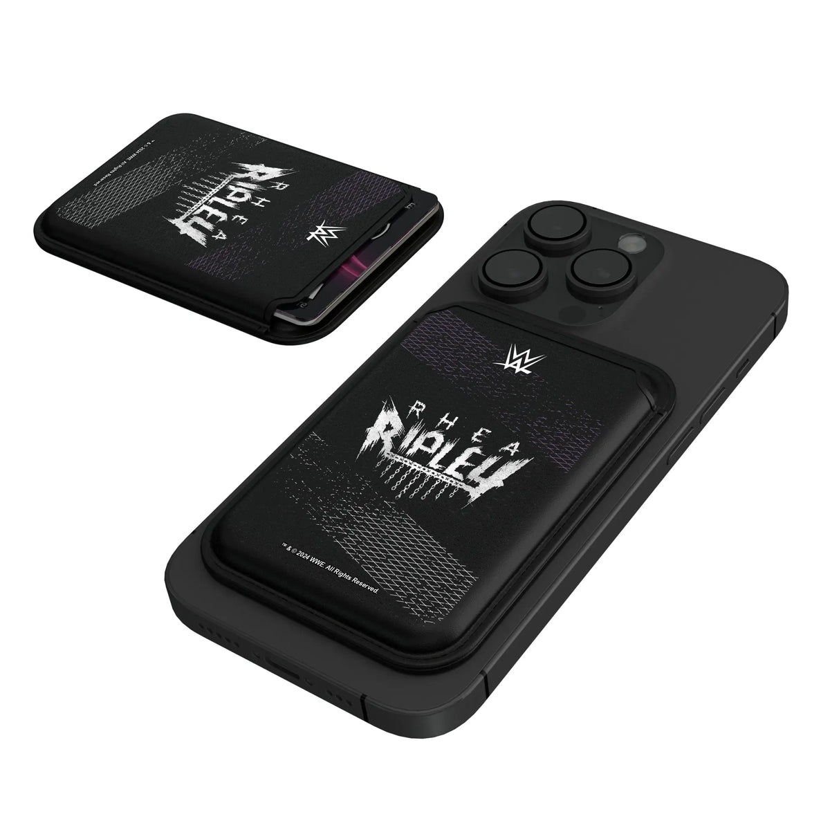 Rhea Ripley Steel Black Magnetic Credit Card Wallet