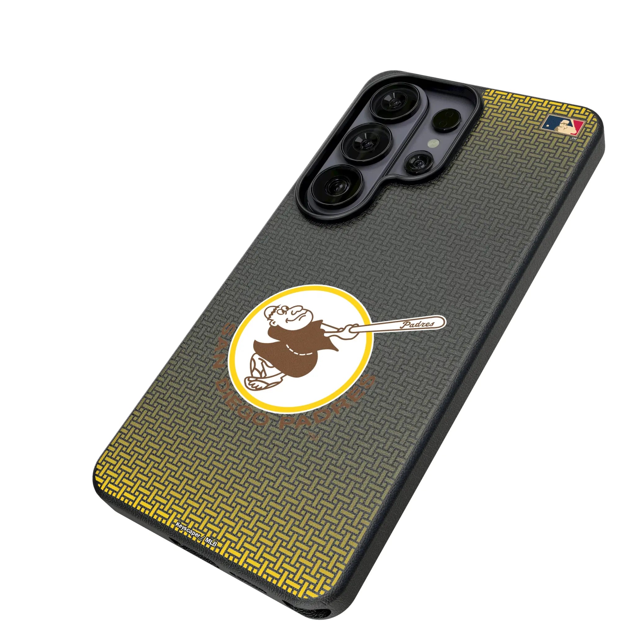 San Diego Padres 1969-1984 - Cooperstown Collection Linen Galaxy MagSafe Compatible Phone Case for Samsung Galaxy - Isometric View#Device_Galaxy S26 Ultra