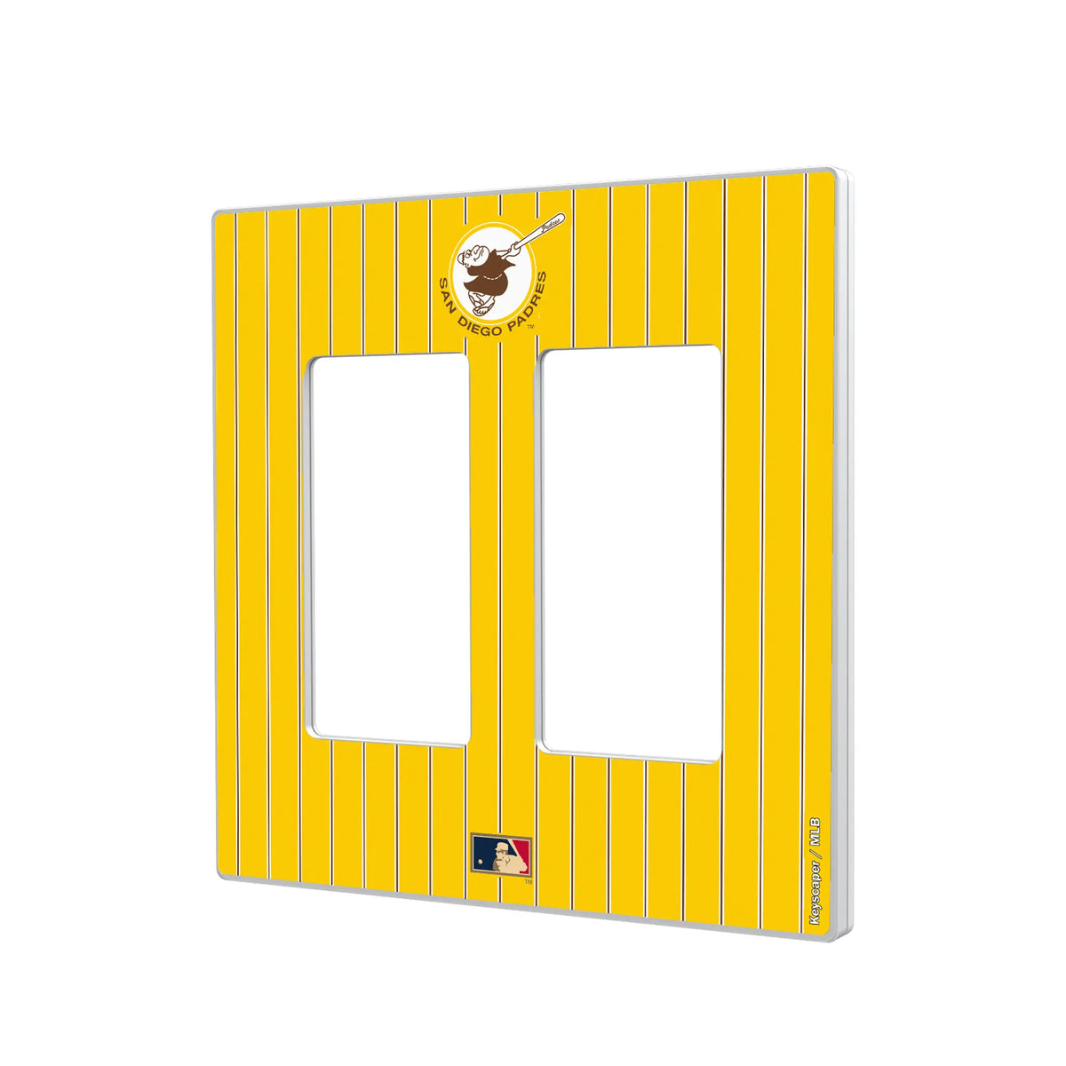San Diego Padres 1969-1984 - Cooperstown Collection Pinstripe Hidden-Screw Light Switch Plate#Style_Double Rocker