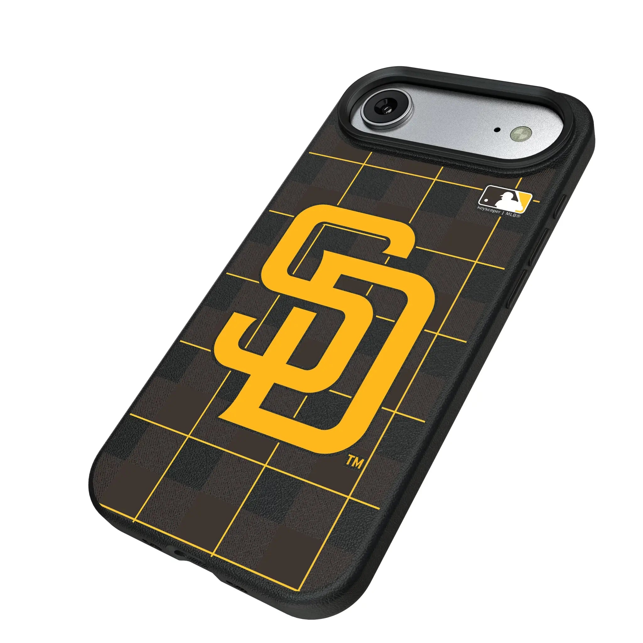 San Diego Padres Plaid iPhone MagSafe Compatible Phone Case for Apple iPhone - Isometric View#Device_iPhone Air
