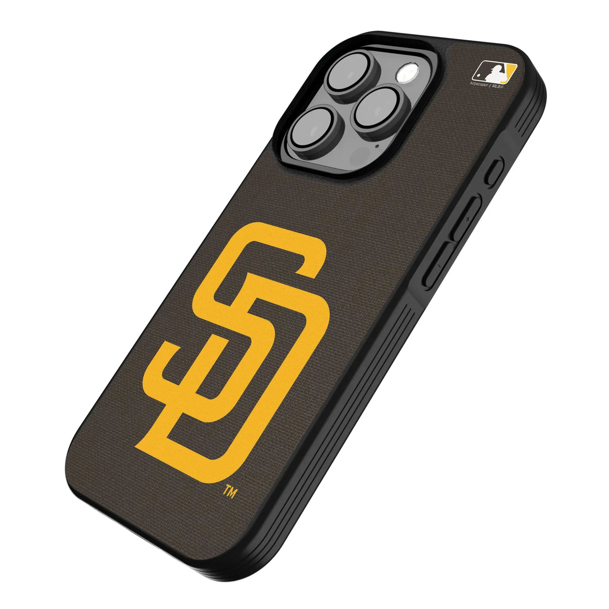 San Diego Padres Solid iPhone Bump Phone Case for Apple iPhone - Isometric View