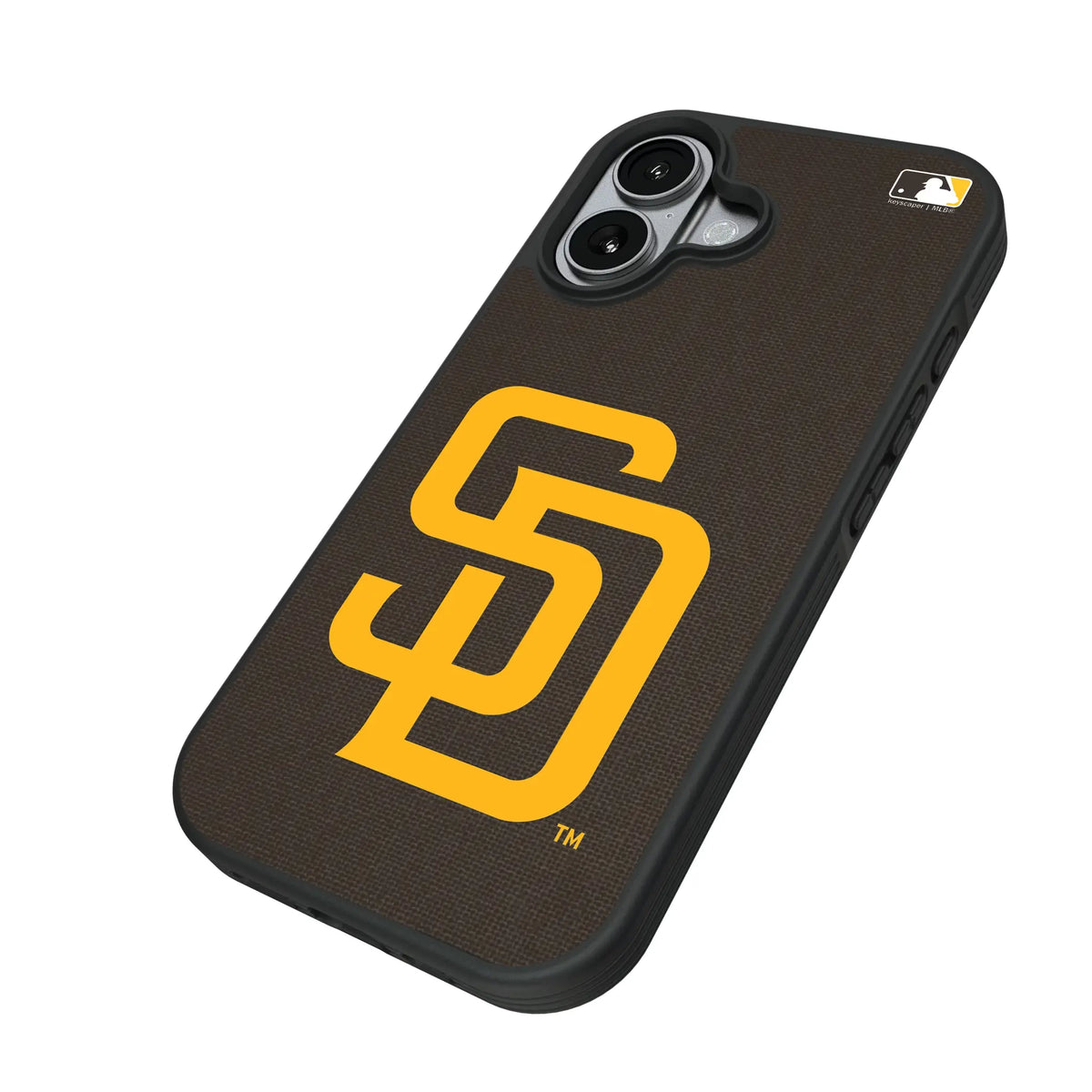 San Diego Padres Solid iPhone Bump Phone Case for Apple iPhone - Isometric View#Device_iPhone 17