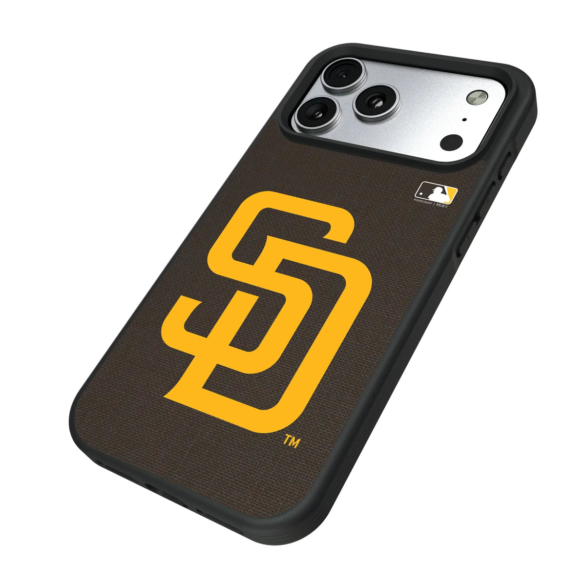 San Diego Padres Solid iPhone Bump Phone Case for Apple iPhone - Isometric View#Device_iPhone 17 Pro Max
