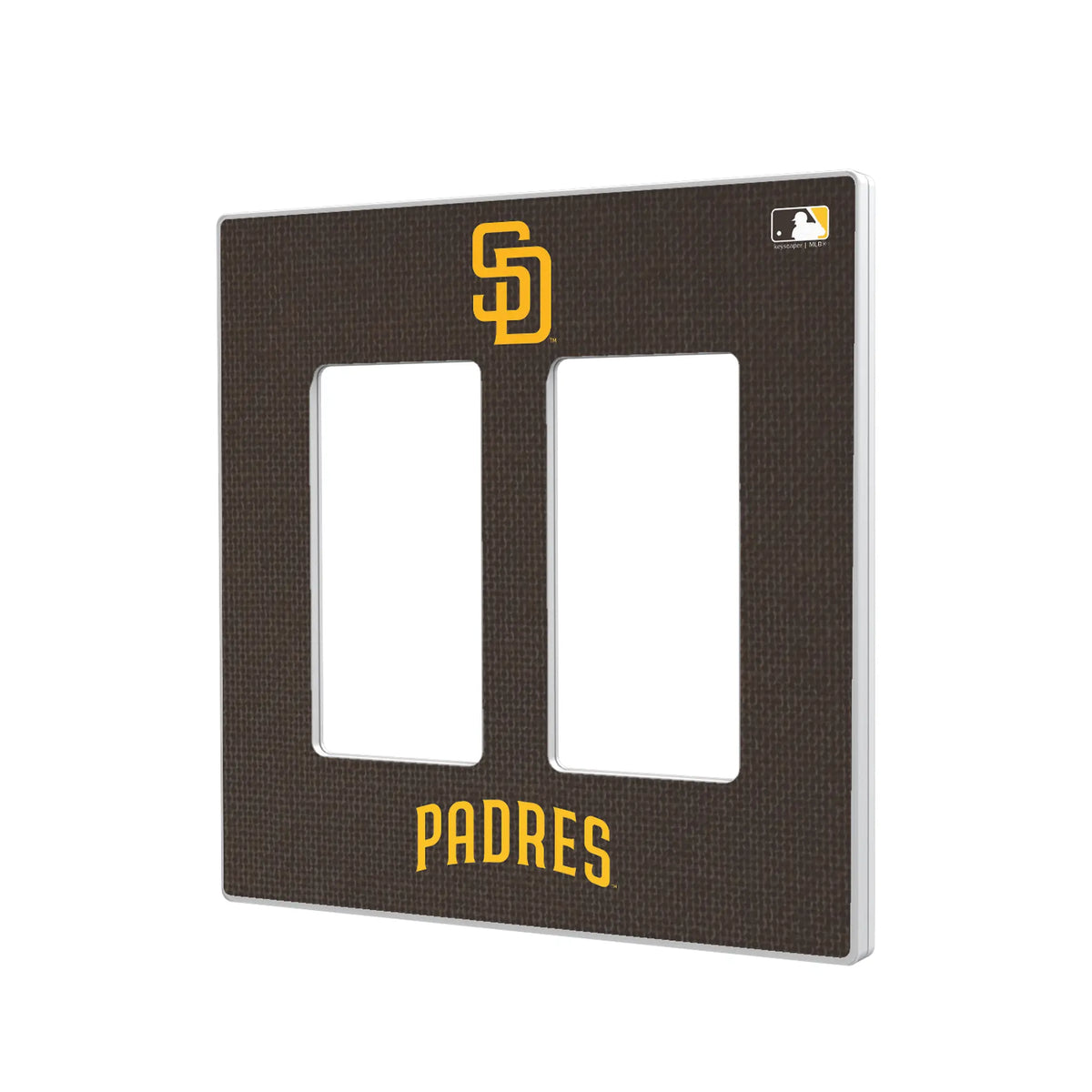 San Diego Padres Solid Hidden-Screw Light Switch Plate#Style_Double Rocker