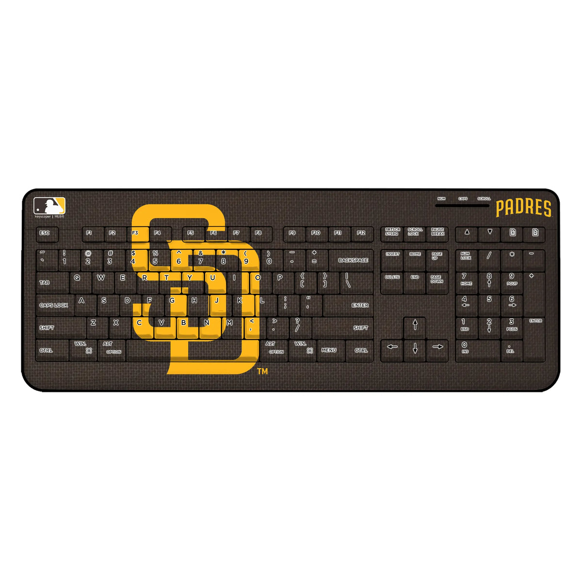 San Diego Padres Solid Wireless USB Keyboard