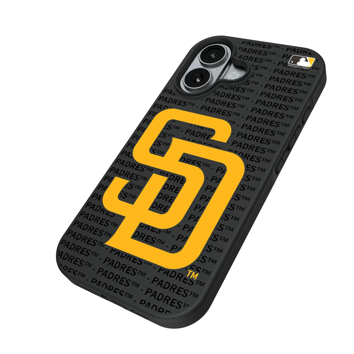 San Diego Padres Text Backdrop iPhone Bump Phone Case for Apple iPhone - Isometric View#Device_iPhone 17