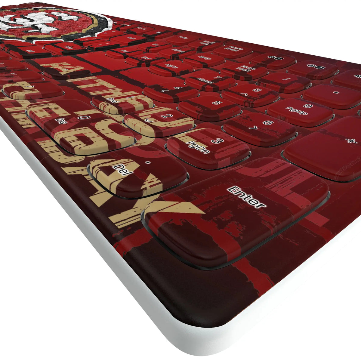 San Francisco 49ers Brick KKB605 Curved Wireless Keyboard - Detail
