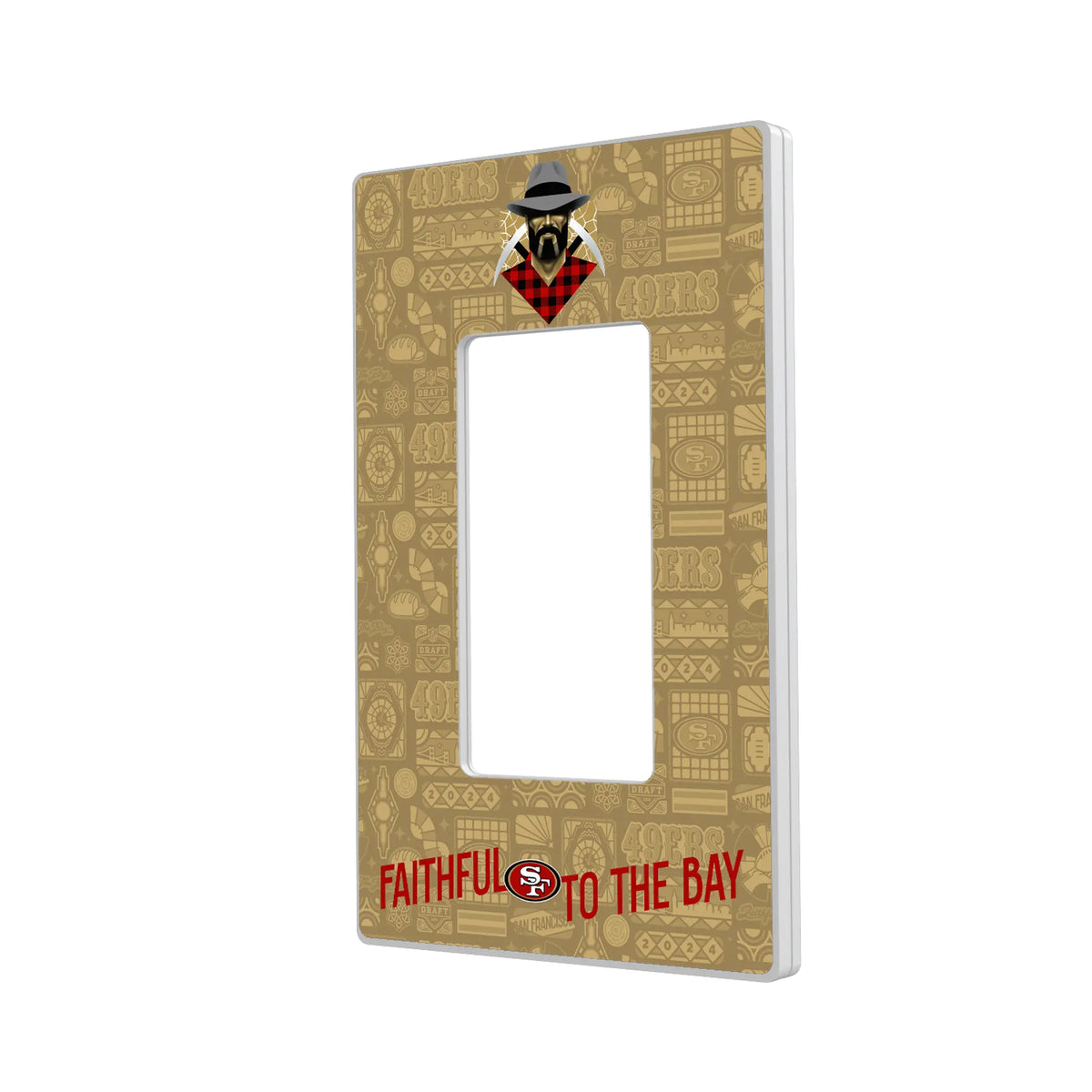 San Francisco 49ers Deco Hidden-Screw Light Switch Plate#Style_Single Rocker