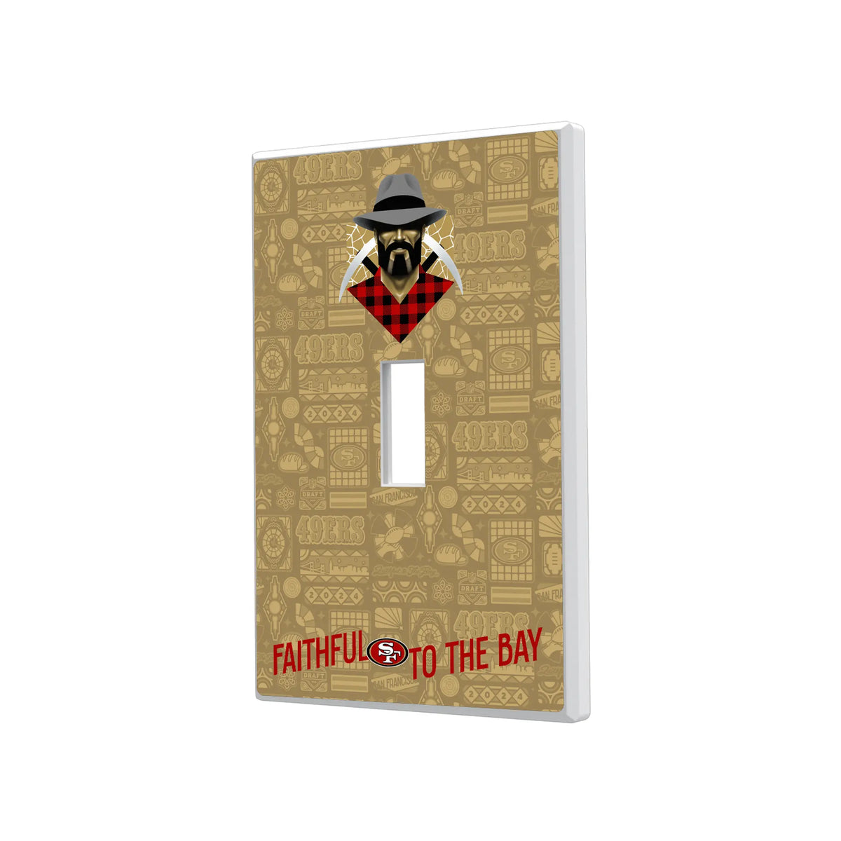 San Francisco 49ers Deco Hidden-Screw Light Switch Plate#Style_Single Toggle