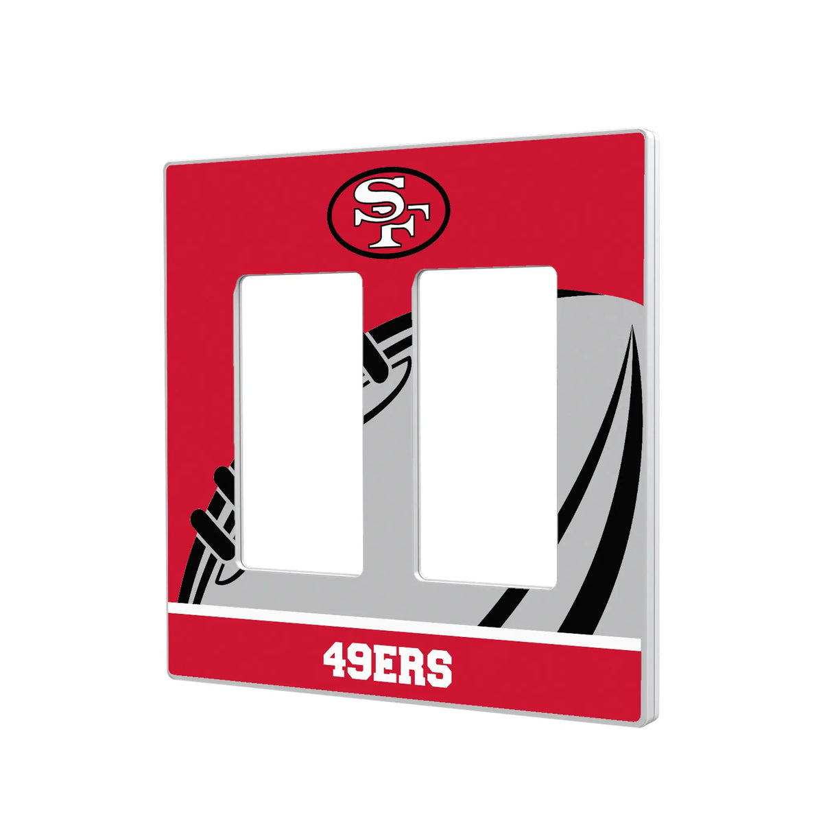 San Francisco 49ers Historic Collection Passtime Hidden-Screw Light Switch Plate#Style_Double Rocker