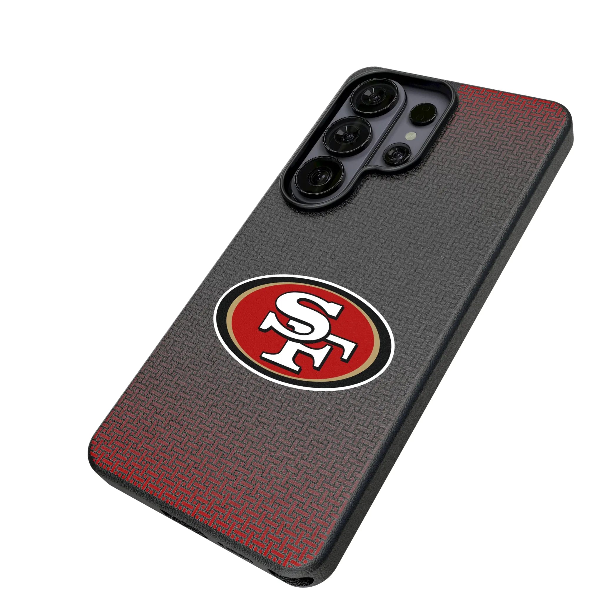 San Francisco 49ers Linen Galaxy MagSafe Compatible Phone Case for Samsung Galaxy - Isometric View#Device_Galaxy S26 Ultra