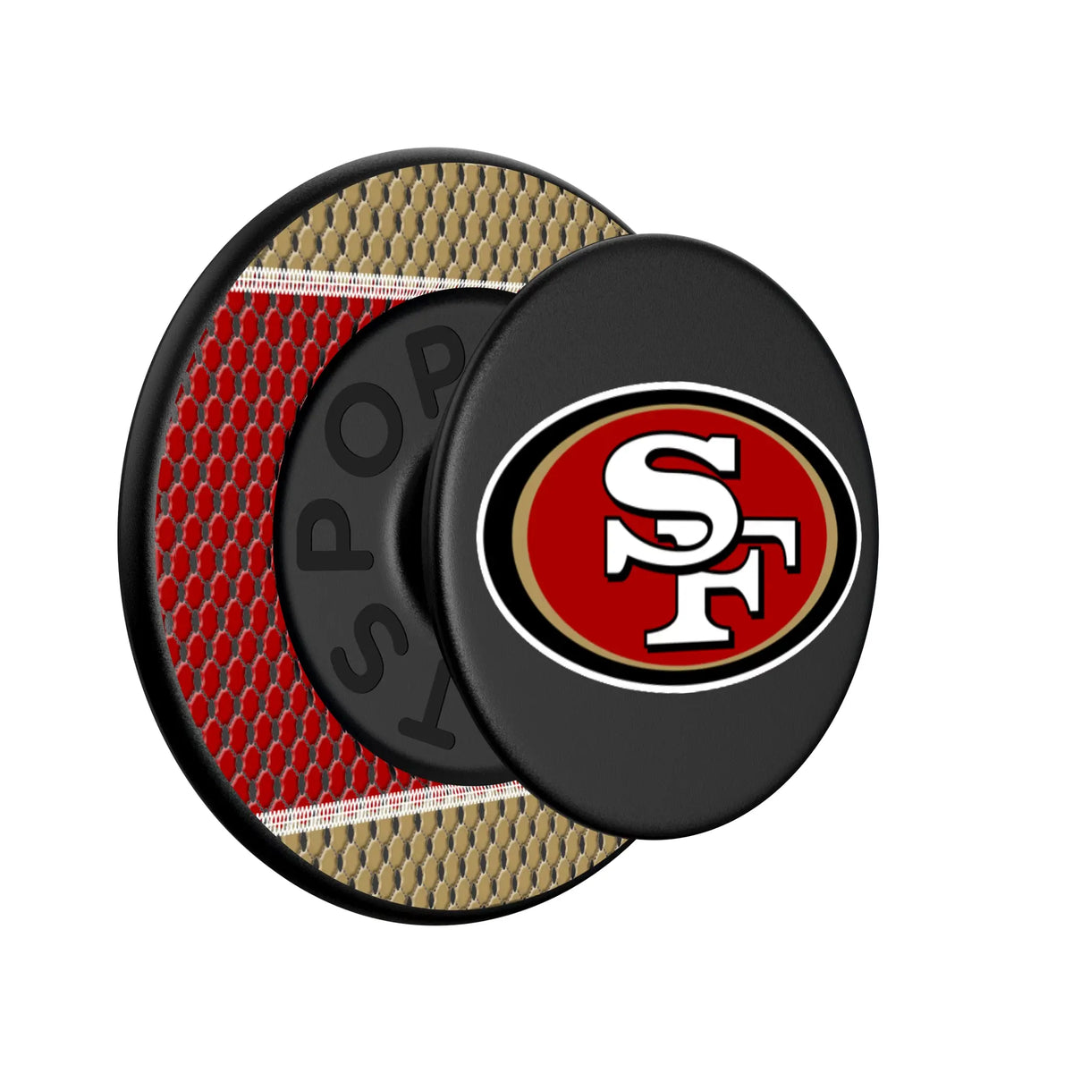 San Francisco 49ers Mesh Popsockets Round Magnetic - Isometric View