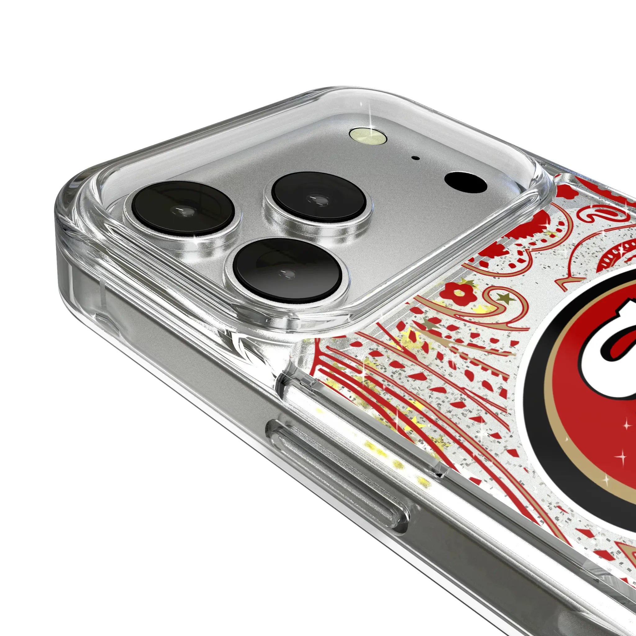 San Francisco 49ers Paisley iPhone Glitter Phone Case for Apple iPhone - Detail