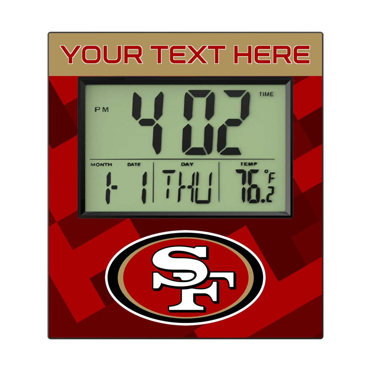 San Francisco 49ers Personalized Color Block Wall Clock
