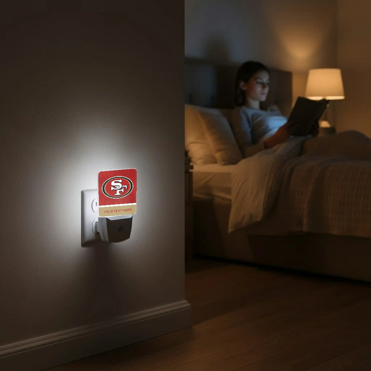 San Francisco 49ers Personalized Endzone Solid Night Light 2-Pack - Lifestyle