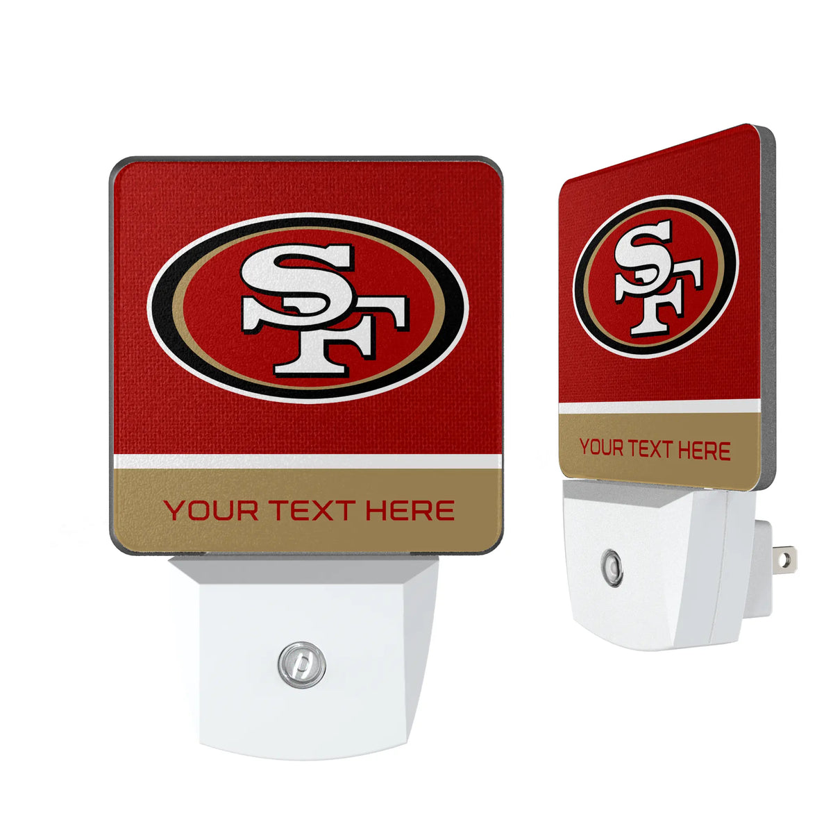 San Francisco 49ers Personalized Endzone Solid Night Light 2-Pack