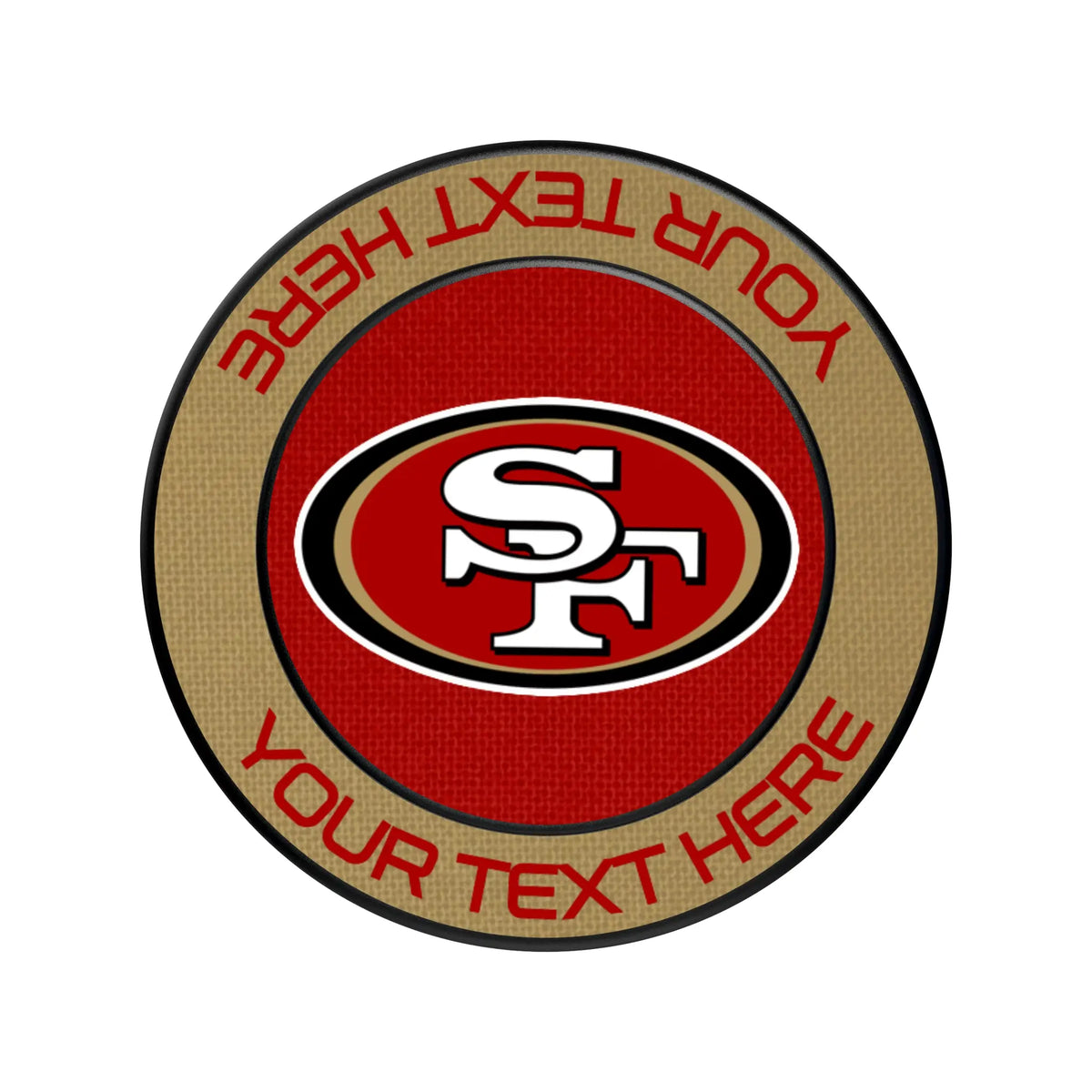 San Francisco 49ers Personalized Endzone Solid Popsockets Round Magnetic
