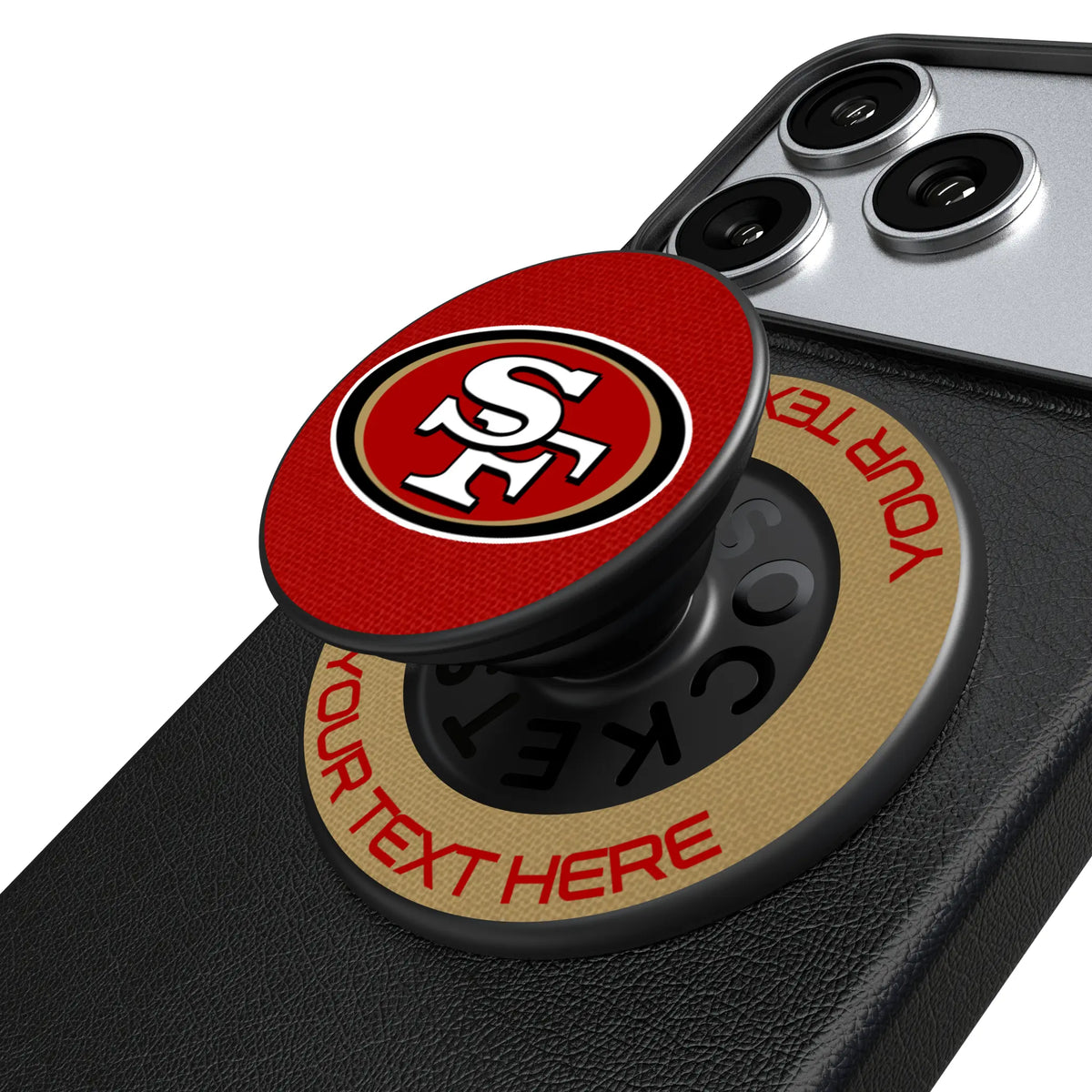 San Francisco 49ers Personalized Endzone Solid Popsockets Round Magnetic
