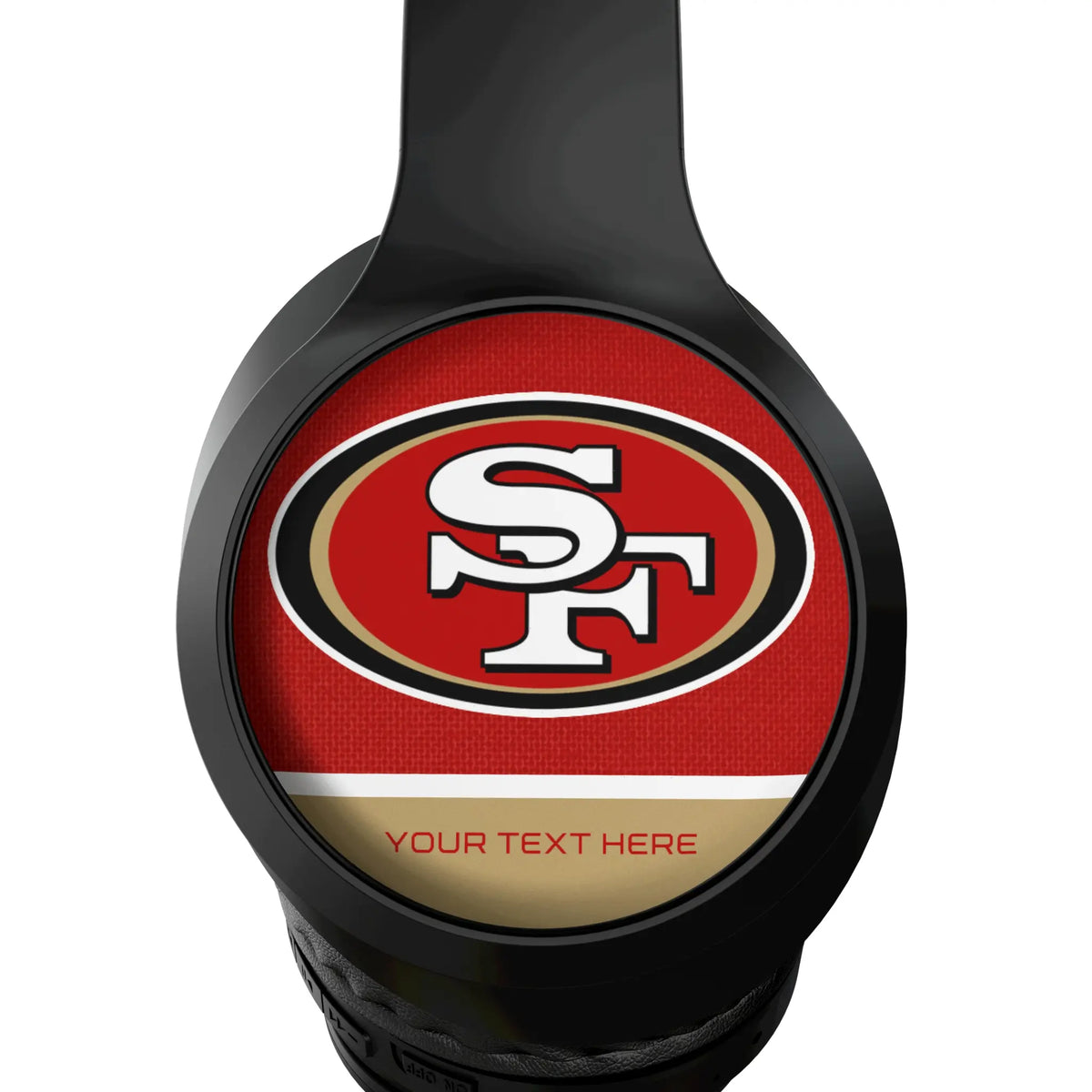 San Francisco 49ers Personalized Endzone Solid Wireless Over-Ear Headphones With Case - Detail