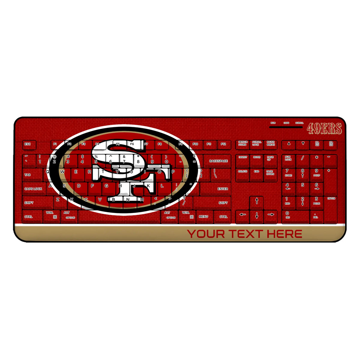 San Francisco 49ers Personalized Endzone Solid Wireless USB Keyboard