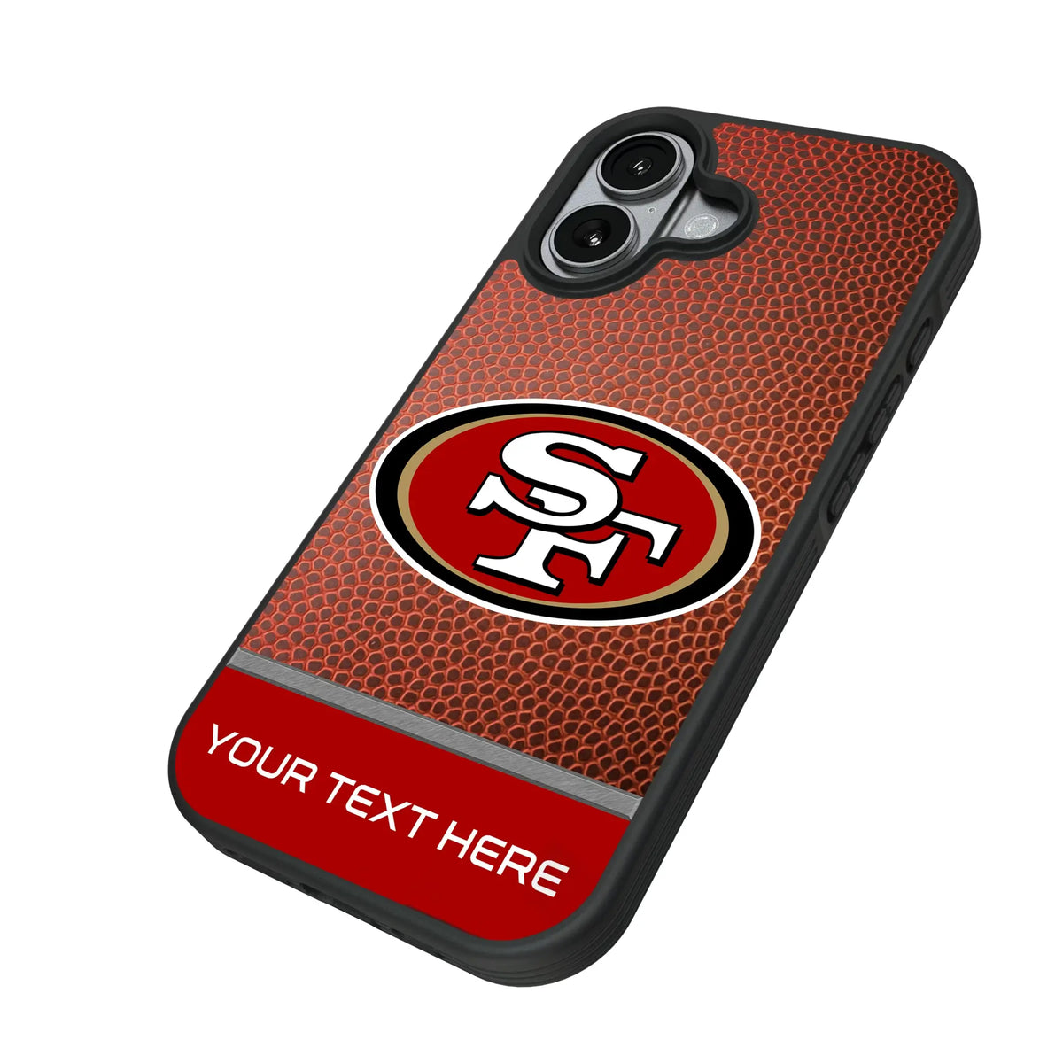 San Francisco 49ers Personalized Football iPhone Bump Phone Case for Apple iPhone - Isometric View#Device_iPhone 17