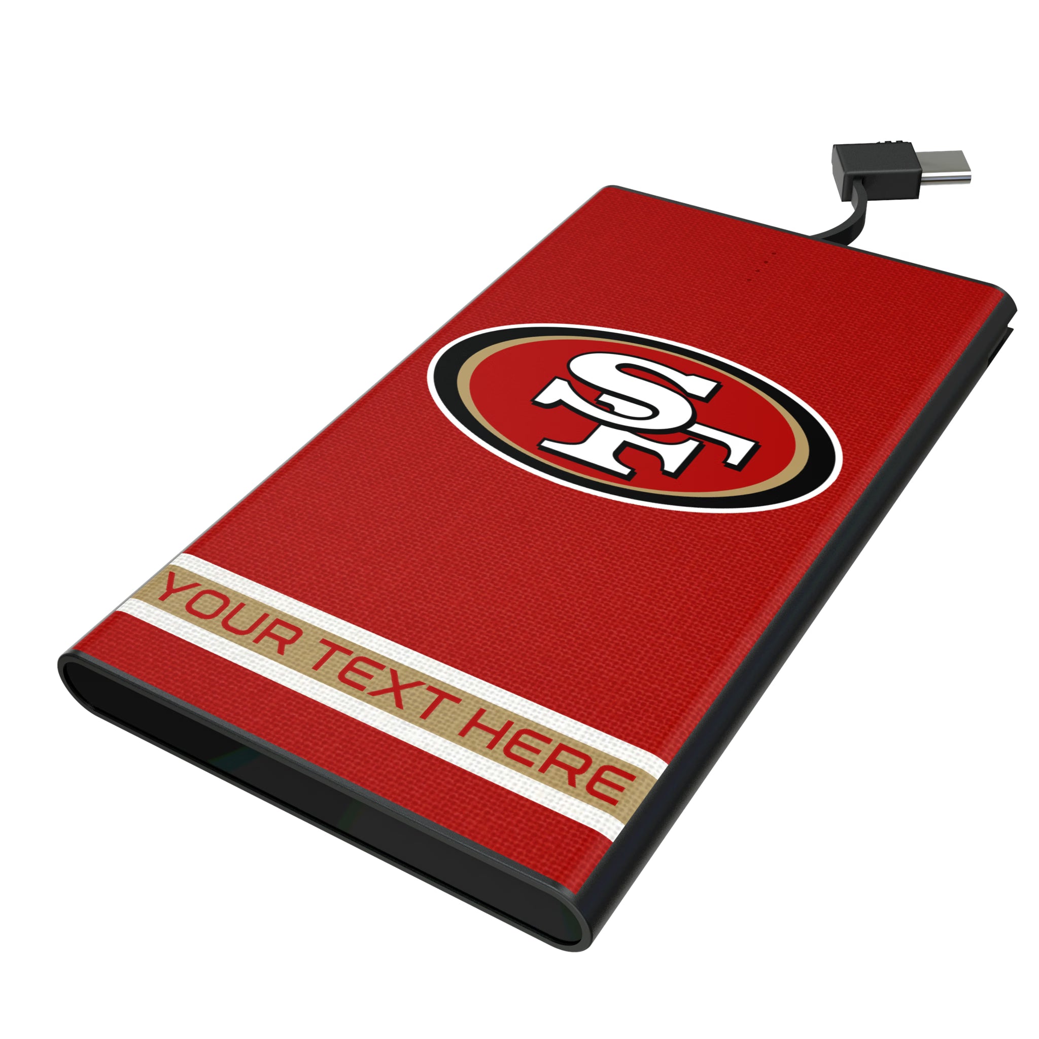 San Francisco 49ers Personalized Stripe 5000mAh Flat Powerbank