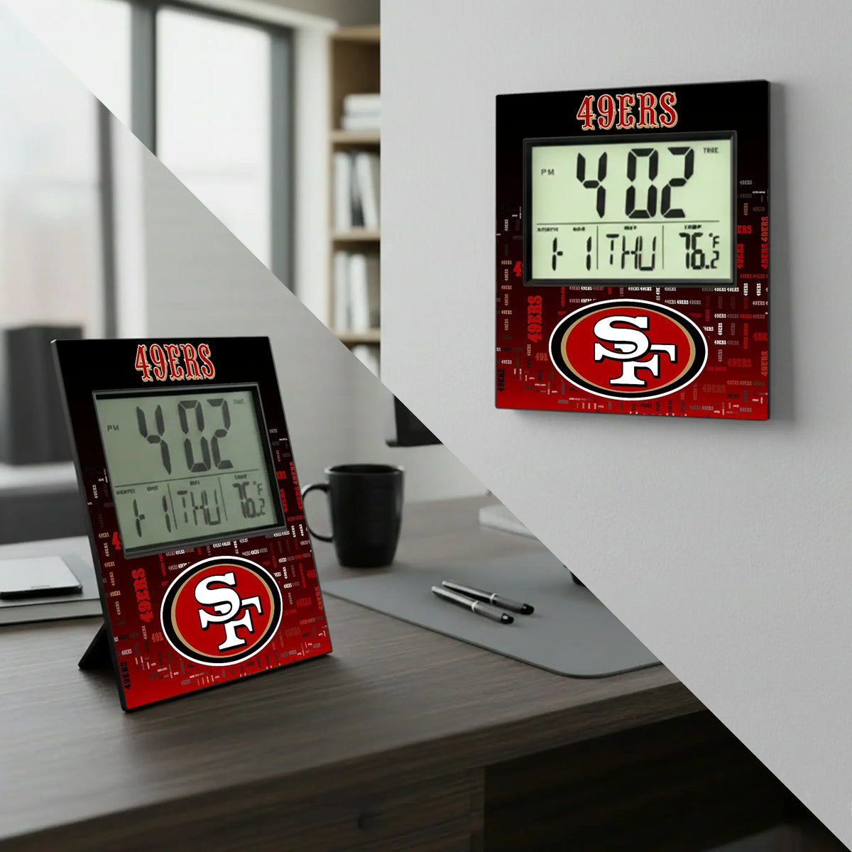 San Francisco 49ers Quadtile Wall Clock - Lifestyle