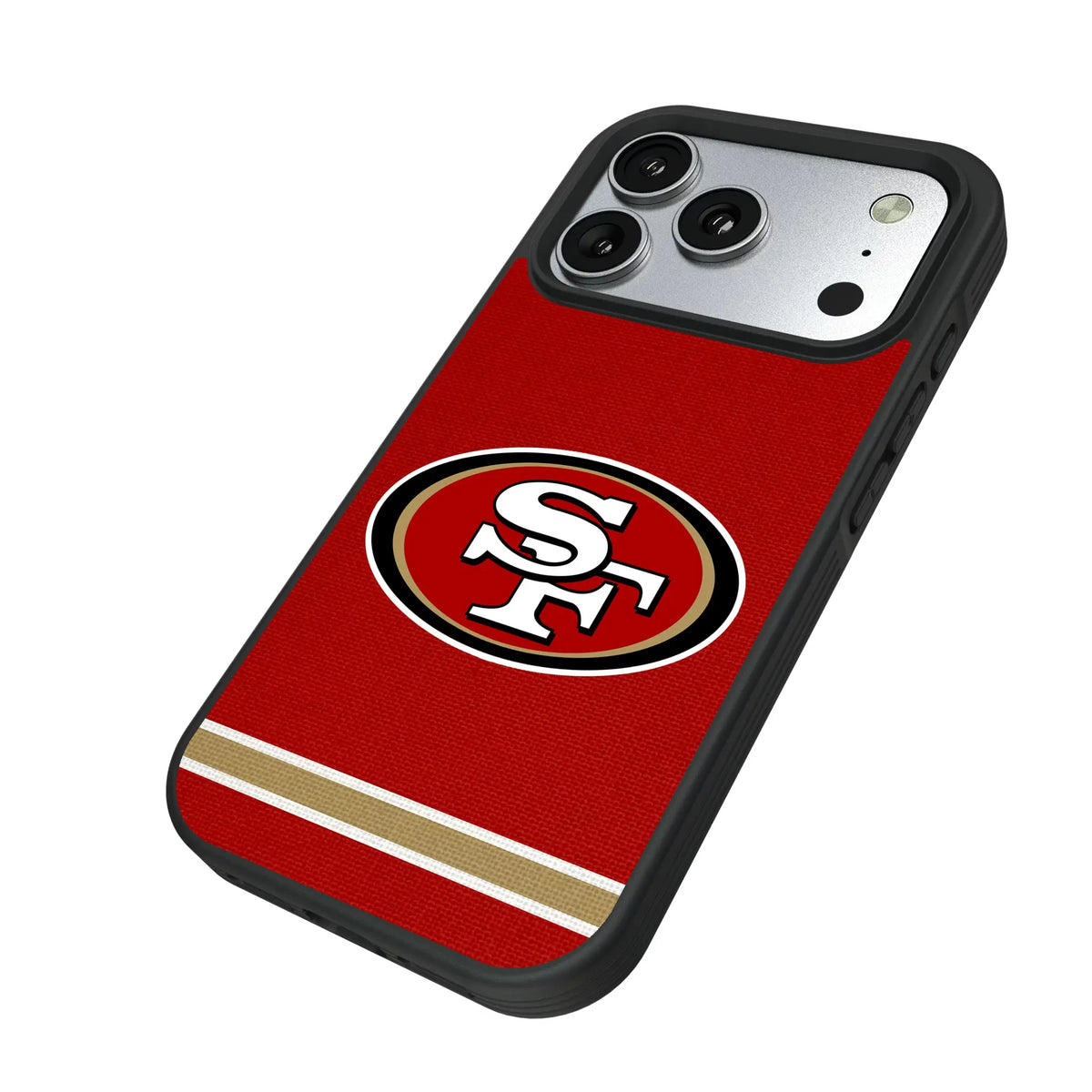 San Francisco 49ers Stripe iPhone Bump Phone Case for Apple iPhone - Isometric View#Device_iPhone 17 Pro