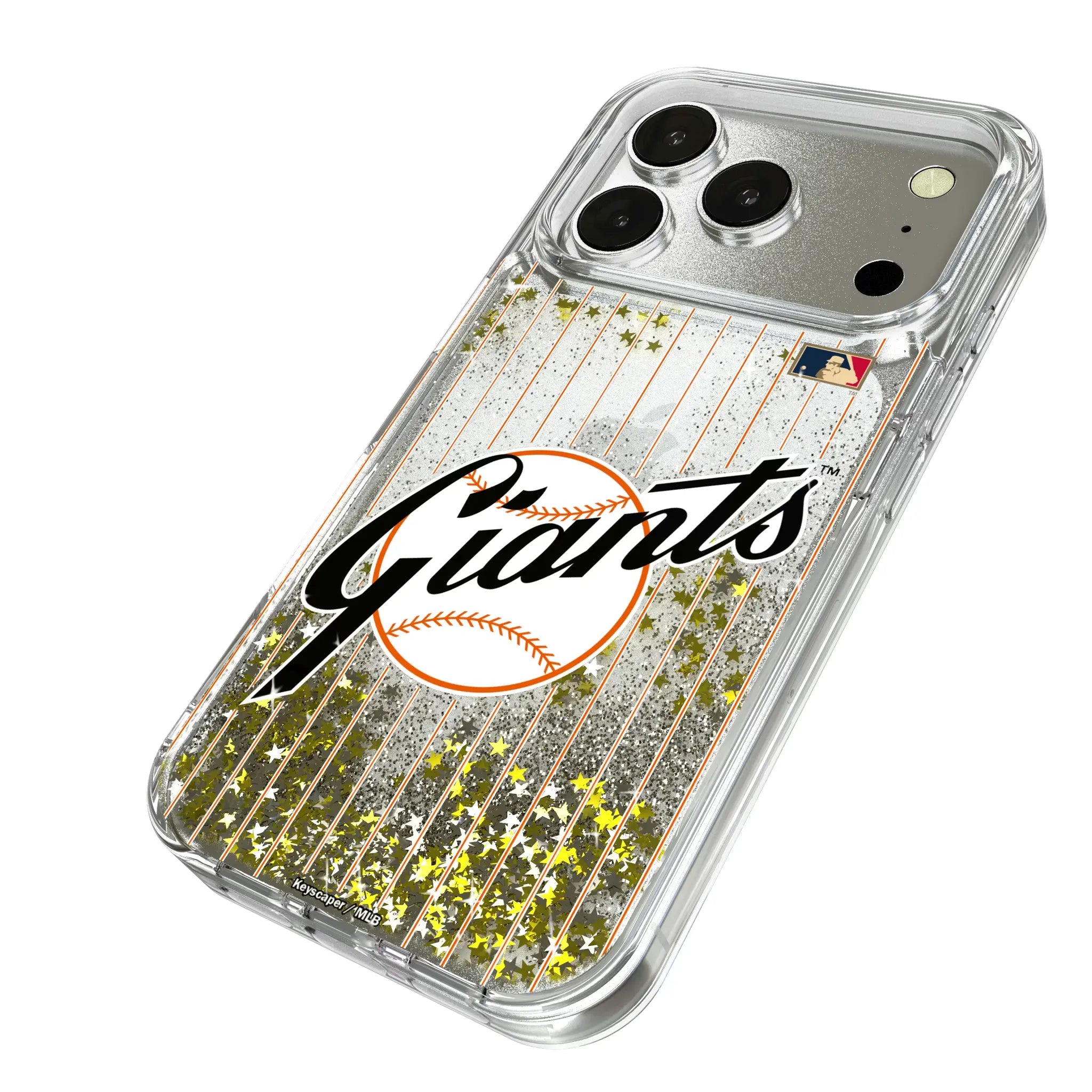 San Francisco Giants 1958-1967 - Cooperstown Collection Pinstripe iPhone Glitter Phone Case for Apple iPhone - Isometric View