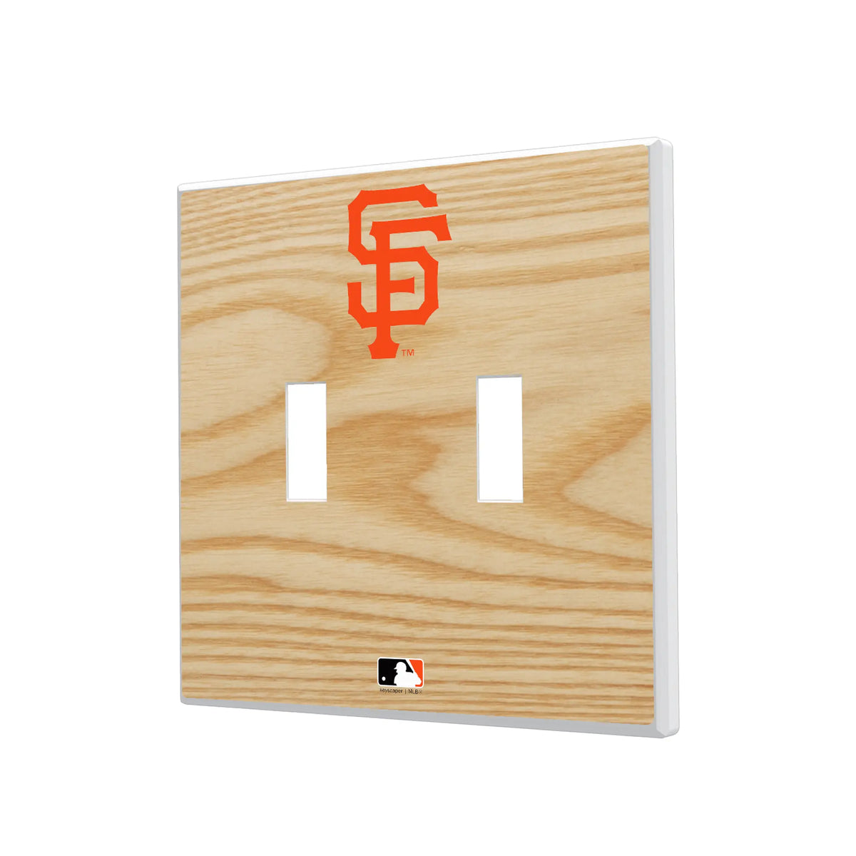 San Francisco Giants Baseball Bat Hidden-Screw Light Switch Plate#Style_Double Toggle