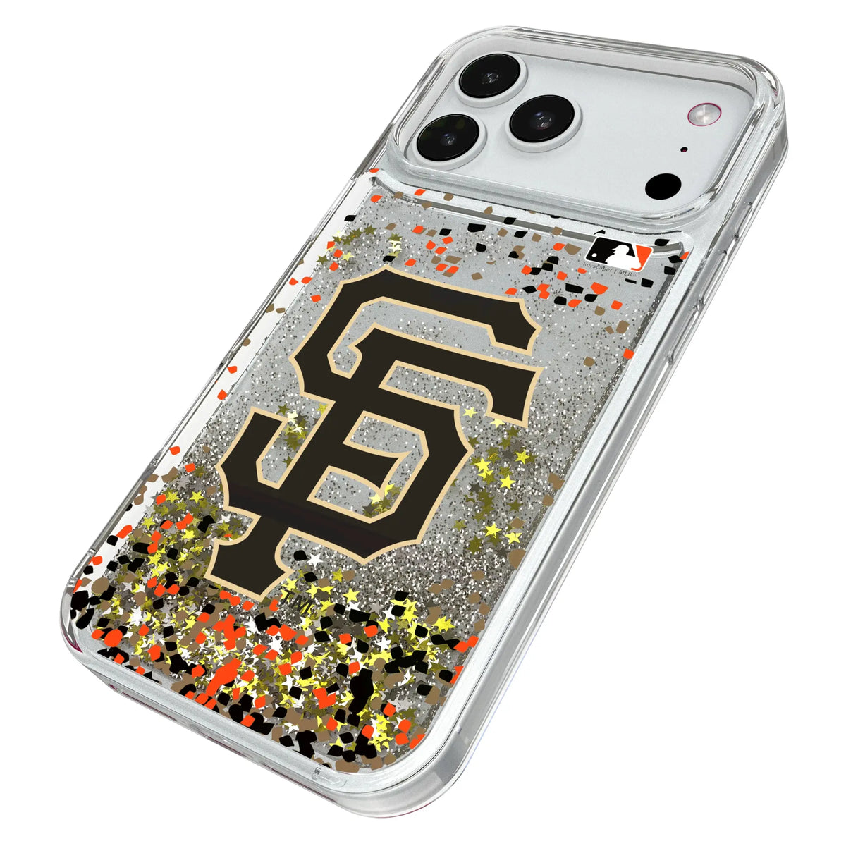 San Francisco Giants Confetti iPhone Glitter Phone Case for Apple iPhone - Isometric View#Device_iPhone 18 Pro Max