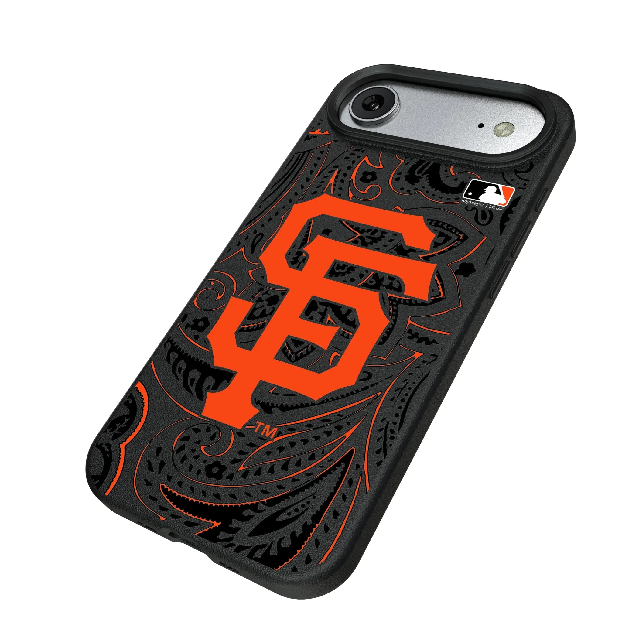 San Francisco Giants Paisley iPhone MagSafe Compatible Phone Case for Apple iPhone - Isometric View#Device_iPhone Air