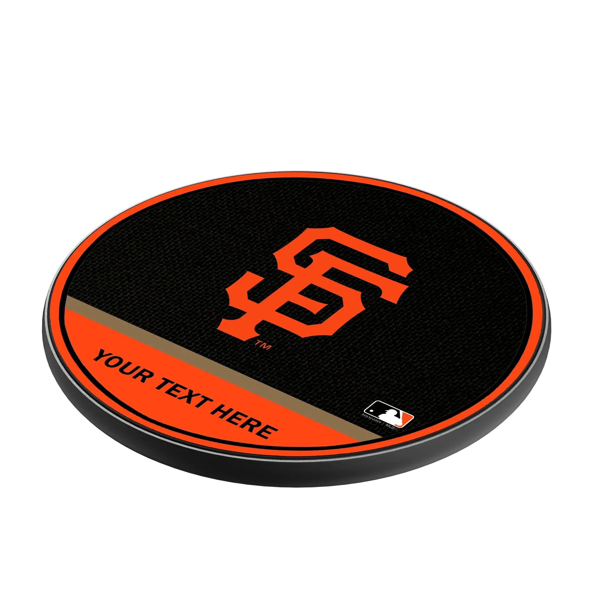 San Francisco Giants Personalized Endzone Solid 15-Watt Wireless Charger - Isometric View
