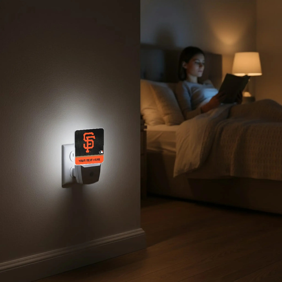 San Francisco Giants Personalized Endzone Solid Night Light 2-Pack - Lifestyle
