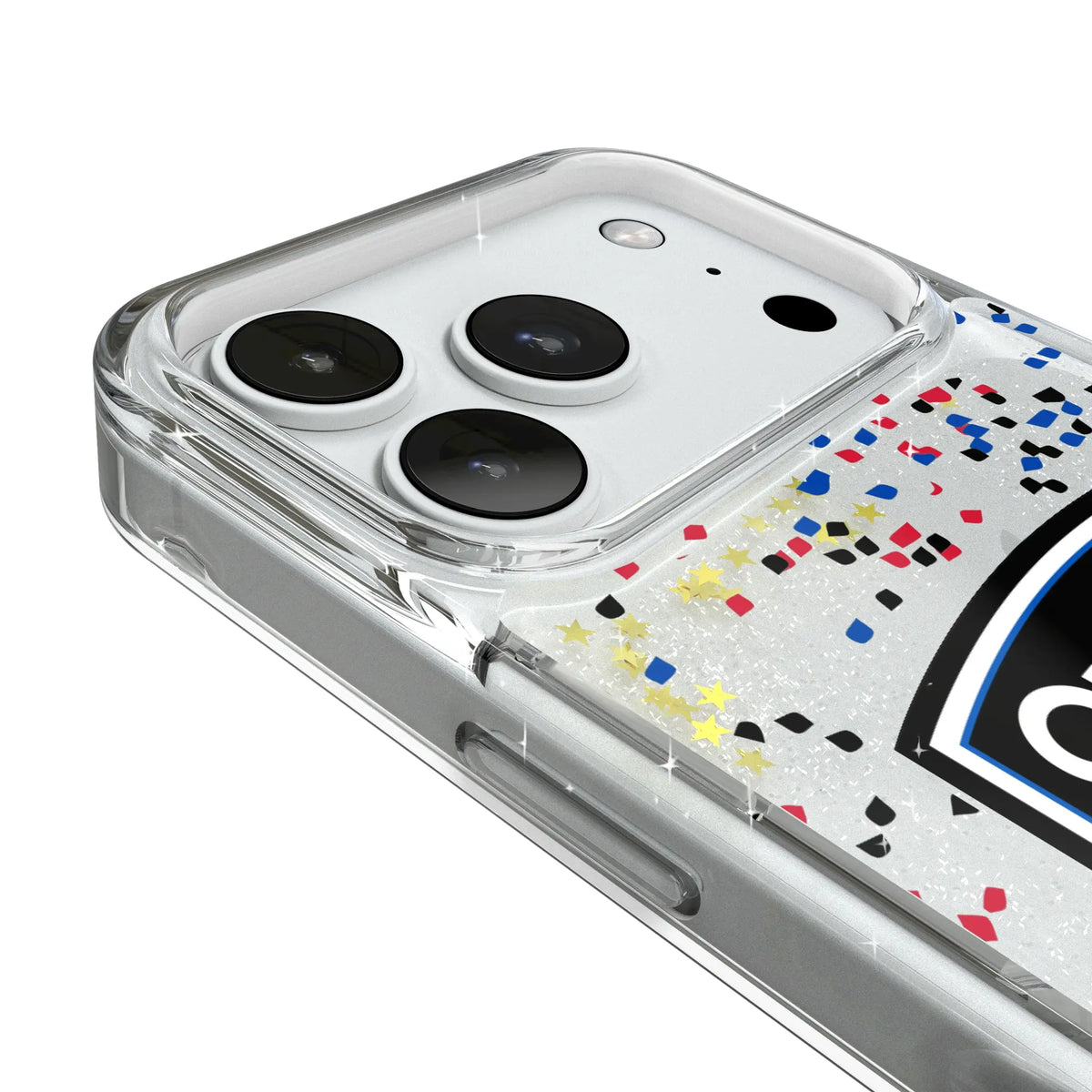 San Jose Earthquakes Confetti iPhone Glitter Phone Case for Apple iPhone - Detail#Device_iPhone 18 Pro