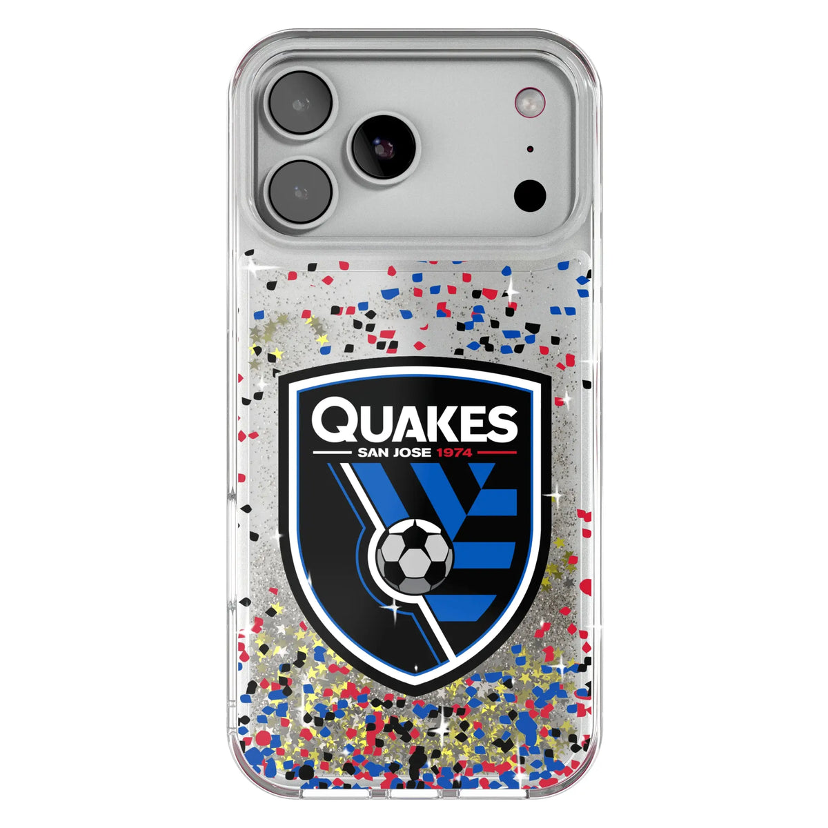 San Jose Earthquakes Confetti Glitter Phone Case for Apple iPhone