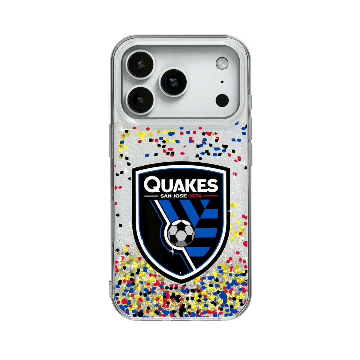 San Jose Earthquakes Confetti Glitter Phone Case for Apple iPhone