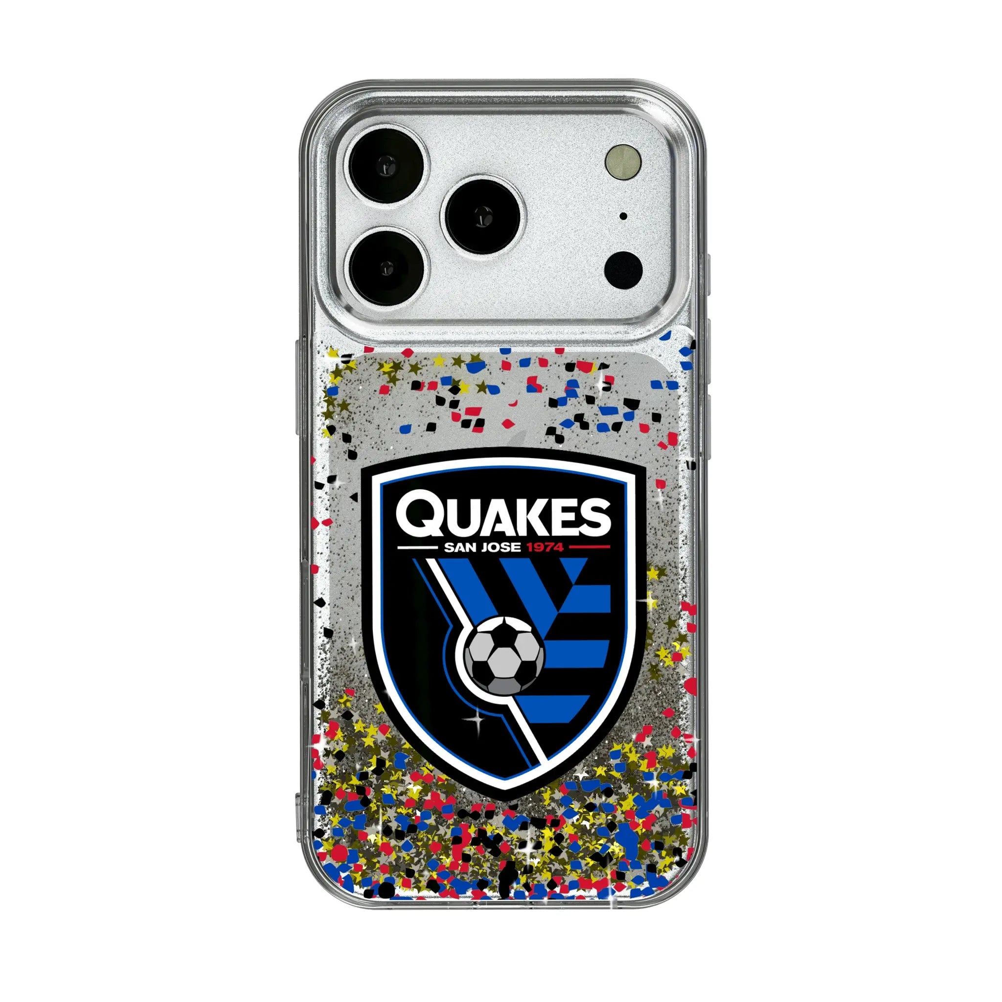 San Jose Earthquakes Confetti iPhone Glitter Phone Case for Apple iPhone