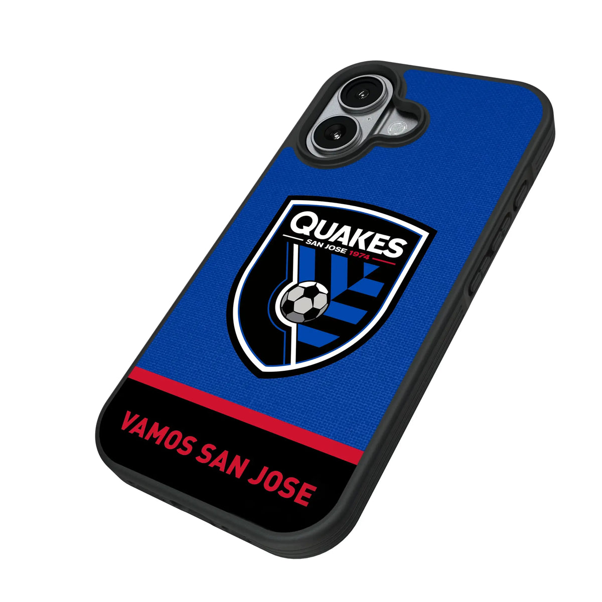 San Jose Earthquakes Endzone Solid iPhone Bump Phone Case for Apple iPhone - Isometric View#Device_iPhone 17