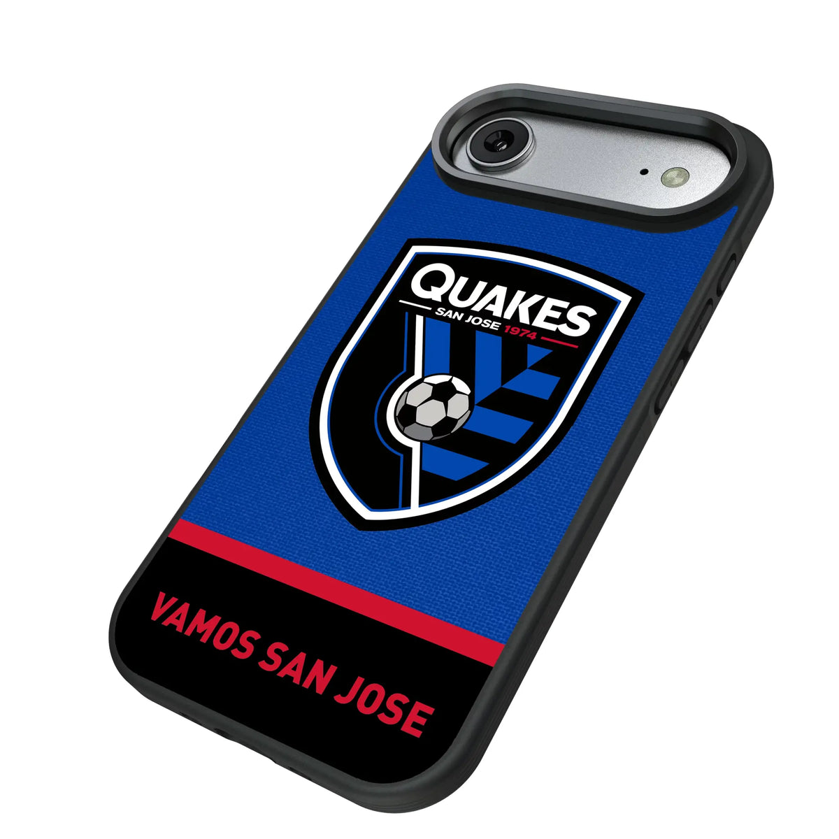San Jose Earthquakes Endzone Solid iPhone Bump Phone Case for Apple iPhone - Isometric View#Device_iPhone Air