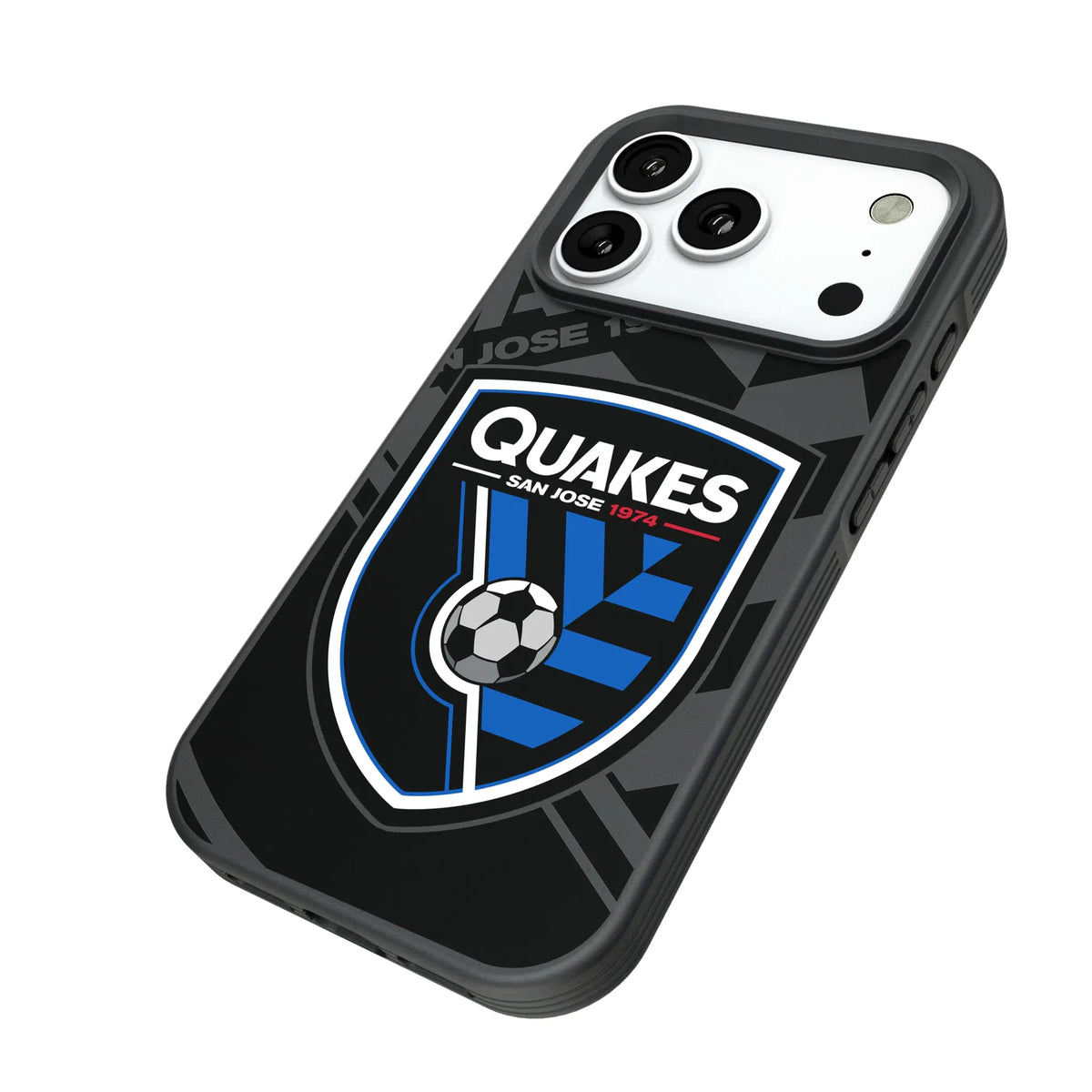 San Jose Earthquakes Monocolor Tilt iPhone Bump Phone Case for Apple iPhone - Isometric View#Device_iPhone 18 Pro