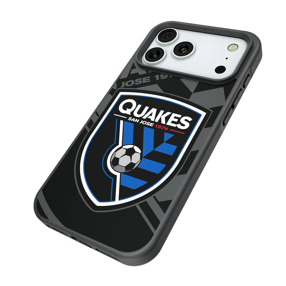 San Jose Earthquakes Monocolor Tilt iPhone Bump Phone Case for Apple iPhone - Isometric View#Device_iPhone 18 Pro Max