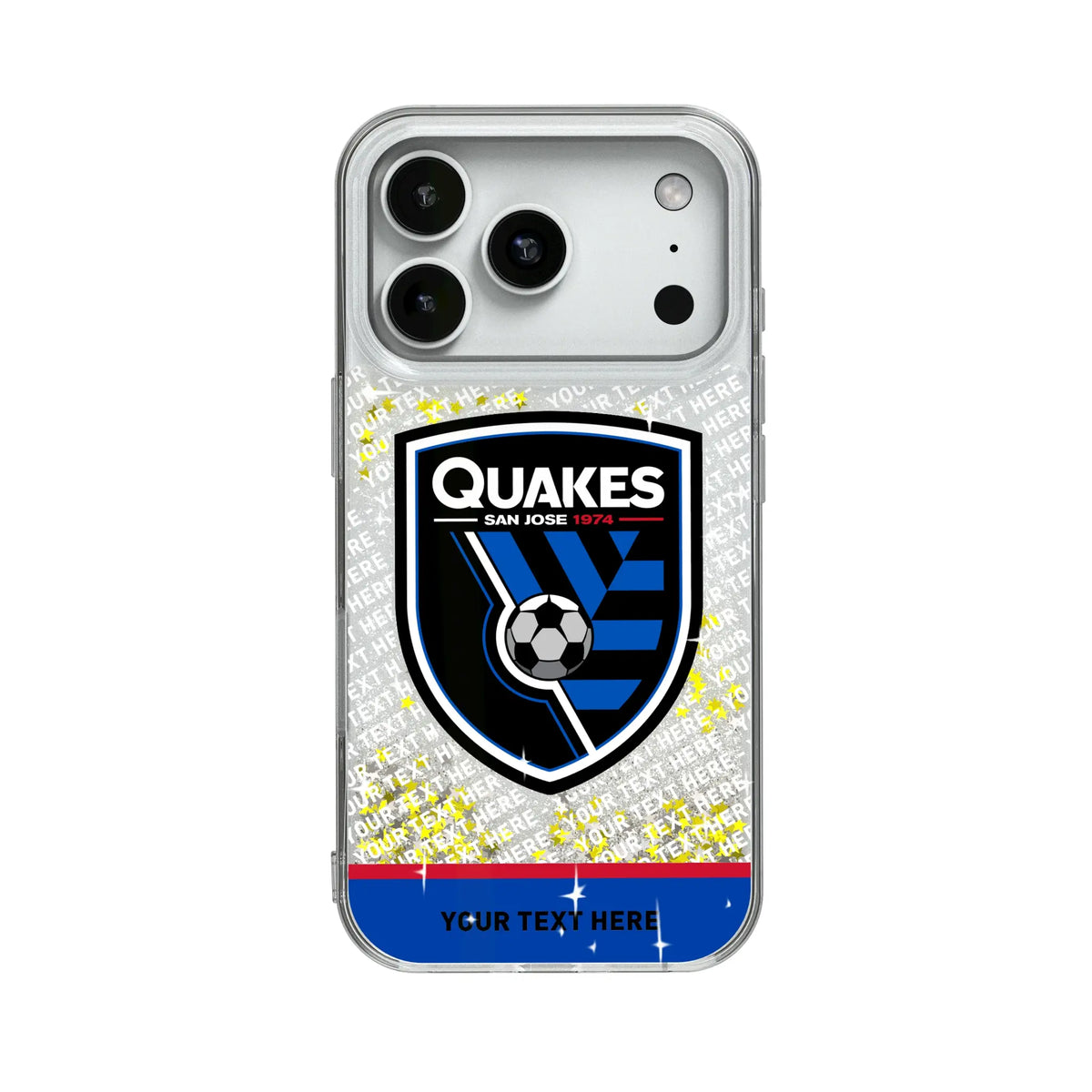 San Jose Earthquakes Personalized EndZone Plus Glitter Phone Case for Apple iPhone