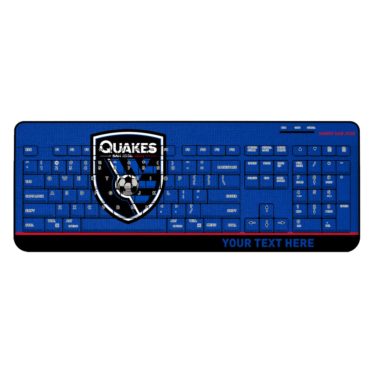 San Jose Earthquakes Personalized Endzone Solid Wireless USB Keyboard